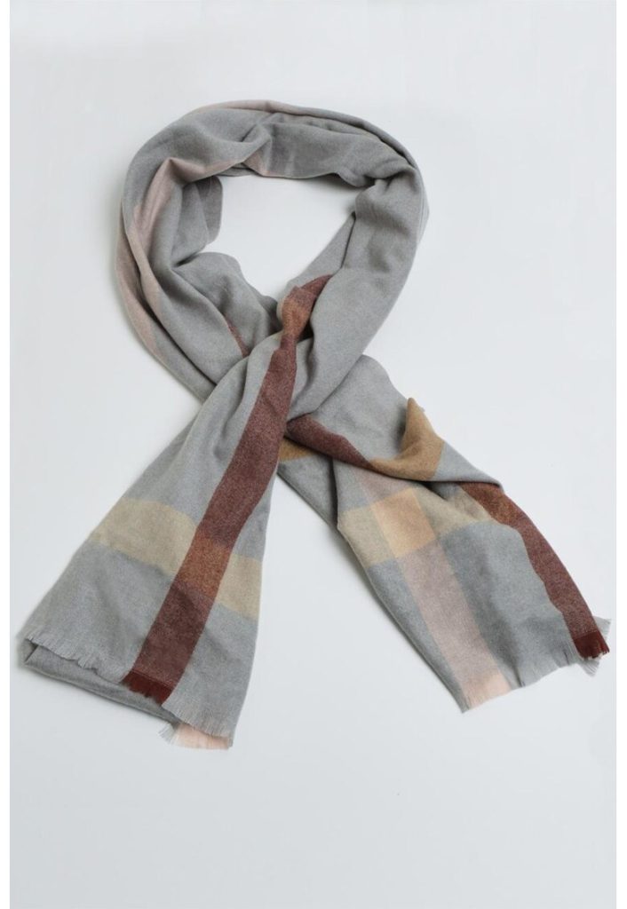 Fular din amestec de mohair cu model in carouri-FEMEI/GENTI SI ACCESORII/Fulare si esarfe-GENTI SI ACCESORII/Fulare si esarfe