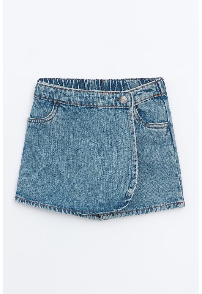 Fusta-pantalon din denim-FETE/IMBRACAMINTE/Sorturi-IMBRACAMINTE/Sorturi