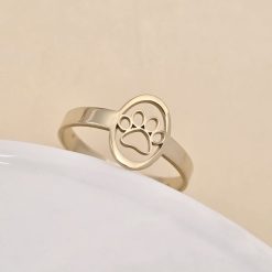 Inel oval Touch of Paw – Argint 925 placat cu Aur Galben 18K-Toate >> Argint 925 >> Inele Argint >> Noutati