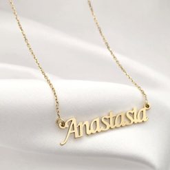 Lantisor Nume - font clasic si elegant - Argint 925 placat cu Aur Galben 18K-Toate >> Argint 925 >> Lantisoare Argint >> Noutati