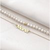 Lantisor cu Perle - Nume melodios - Model 2 straturi cu sirag perle si lantisor cu numele tau - Argint 925 placat cu Aur Galben 18K-Colectii >> Comori Perlate >> Promoții