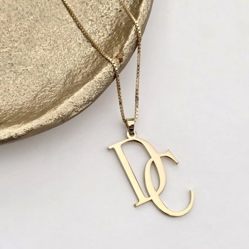 Lantisor cu initiale personalizate - Argint 925 placat cu Aur Galben 18K-Toate >> Argint 925 >> Lantisoare Argint >> Noutati