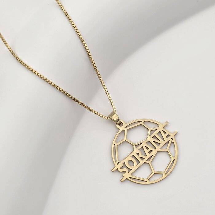 Lantisor cu pandantiv personalizat minge de handbal - nume personalizat – Lant box - Argint 925 placat cu Aur Galben 18K-Toate >> Argint 925 >> Lantisoare Argint >> Noutati