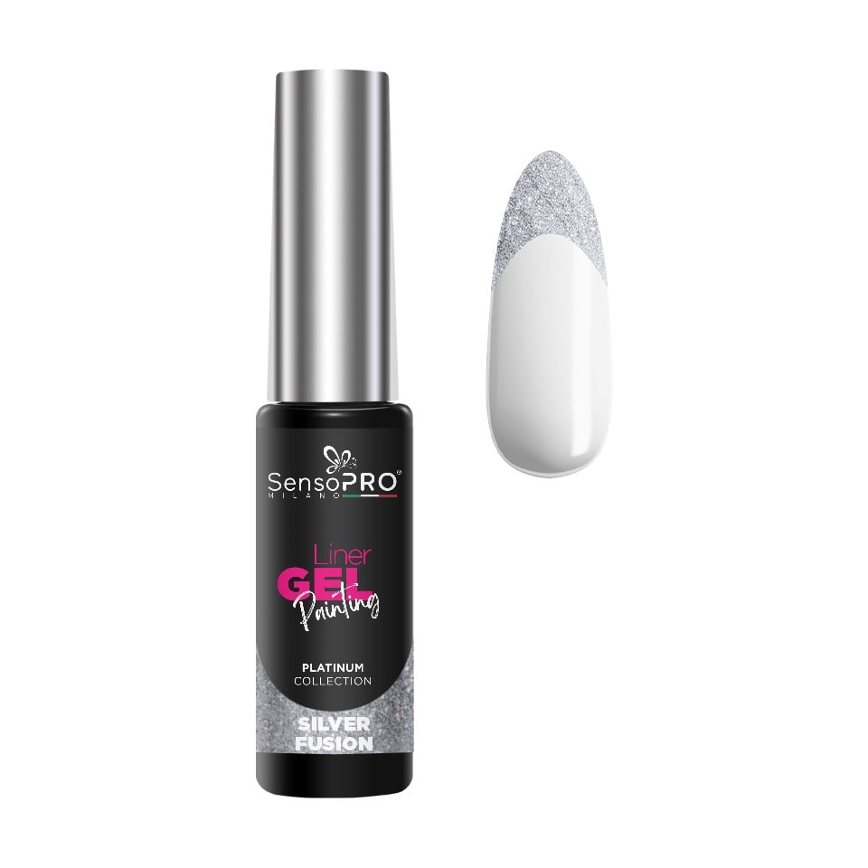 Liner Gel UV Pictura Unghii SensoPRO Milano Platinum - Silver Fusion 8ml-Geluri UV > Liner Gel
