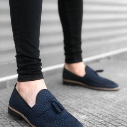 Mocasini barbati albastri  tapla subtire  piele eco  comozi 12218 N1-3-Incaltaminte > Mocasini barbati