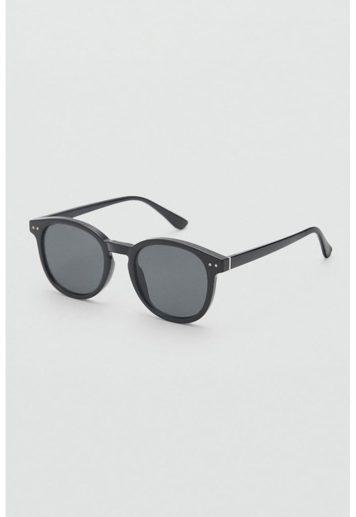 Ochelari de soare cu rama rotunda - Negru-BARBATI/GENTI SI ACCESORII/Ochelari de soare-GENTI SI ACCESORII/Ochelari de soare