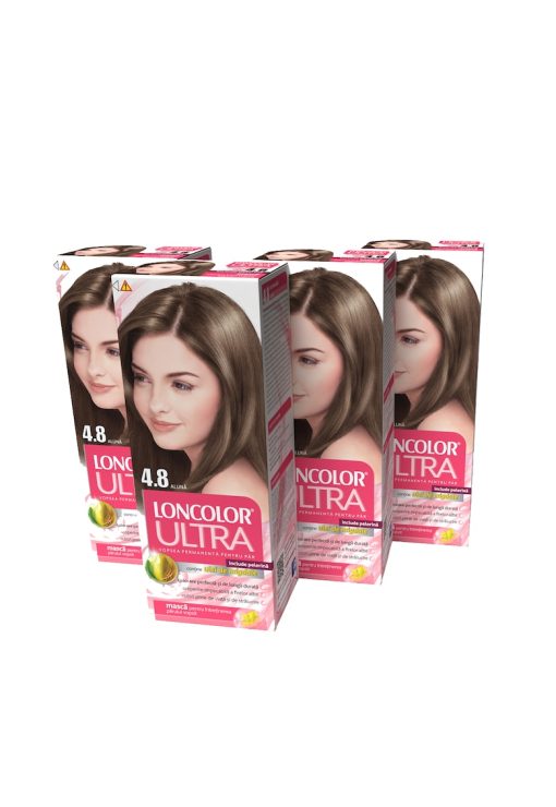 Pachet Vopsea de par permanenta  Ultra 4.8 Aluna - 400 ml x 4 bucati-FEMEI/INGRIJIRE COSMETICA/Produse cosmetice-INGRIJIRE COSMETICA/Produse cosmetice