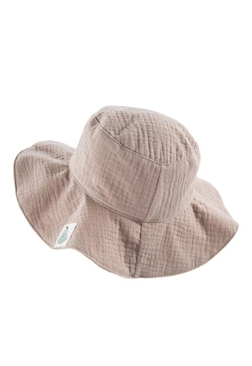 Palarie din muselina -  Bej - pentru fetite si baieti - - Bej-BAIETI/GENTI SI ACCESORII/Palarii