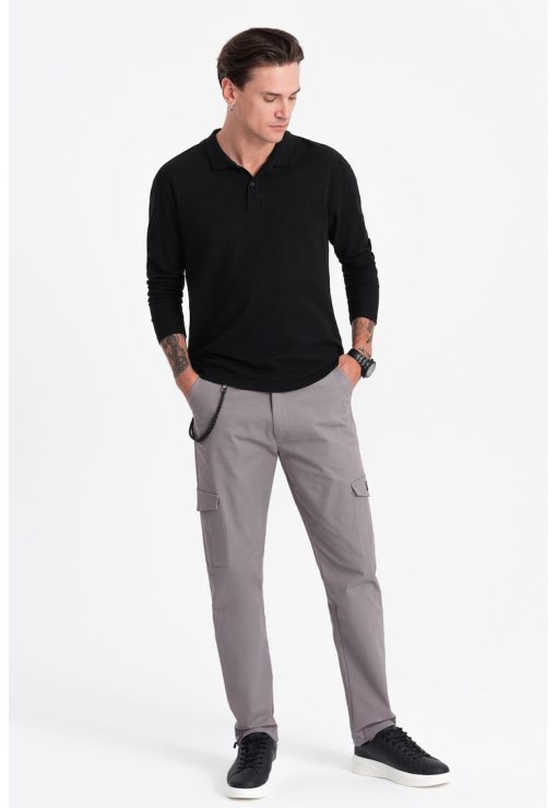 Pantaloni cargo cu snururi de ajustare la terminatie-BARBATI/IMBRACAMINTE/Pantaloni si colanti-IMBRACAMINTE/Pantaloni si colanti