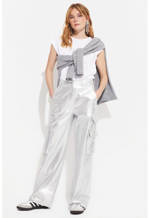 Pantaloni cargo din bumbac cu talie medie-FEMEI/IMBRACAMINTE/Pantaloni si colanti-IMBRACAMINTE/Pantaloni si colanti