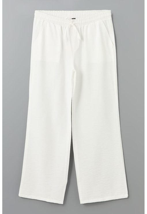 Pantaloni crop cu croiala ampla si talie ajustabila-FEMEI/IMBRACAMINTE/Pantaloni si colanti-IMBRACAMINTE/Pantaloni si colanti