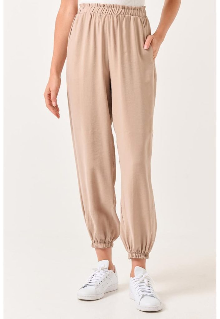 Pantaloni crop cu talie elastica-FEMEI/IMBRACAMINTE/Pantaloni si colanti-IMBRACAMINTE/Pantaloni si colanti