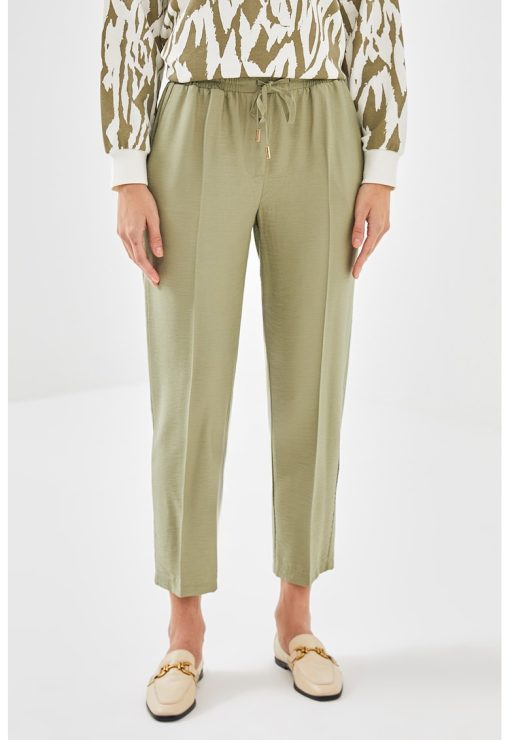 Pantaloni crop cu talie inalta-FEMEI/IMBRACAMINTE/Pantaloni si colanti-IMBRACAMINTE/Pantaloni si colanti