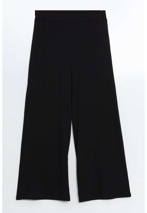 Pantaloni cu croiala ampla si model uni-FEMEI/IMBRACAMINTE/Pantaloni si colanti-IMBRACAMINTE/Pantaloni si colanti