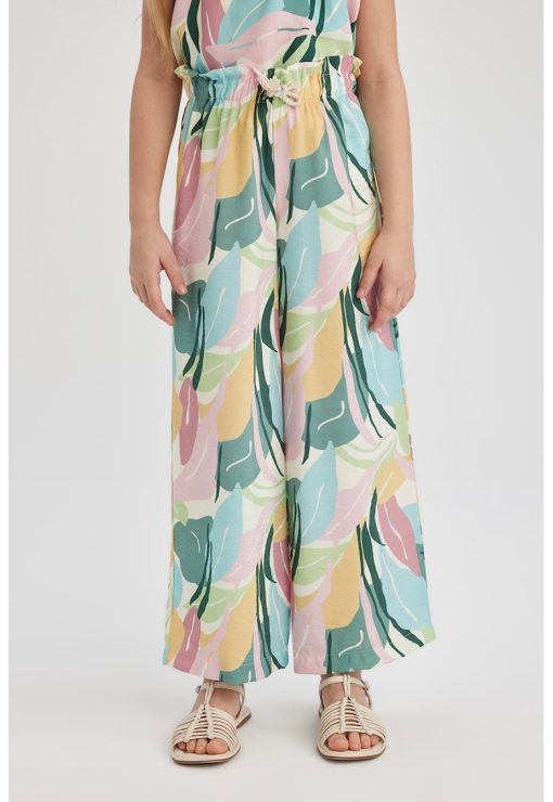 Pantaloni cu croiala ampla si snur in talie-FETE/IMBRACAMINTE/Blugi-IMBRACAMINTE/Blugi