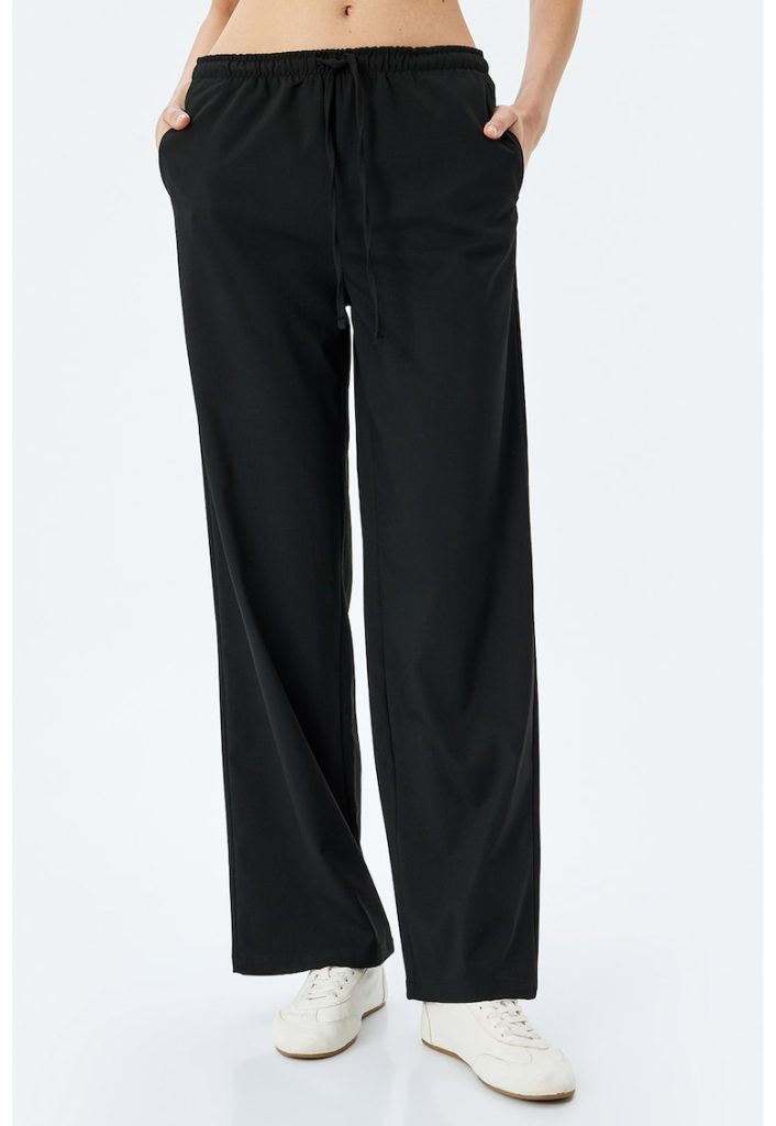 Pantaloni cu croiala ampla si talie elastica-FEMEI/IMBRACAMINTE/Pantaloni si colanti-IMBRACAMINTE/Pantaloni si colanti