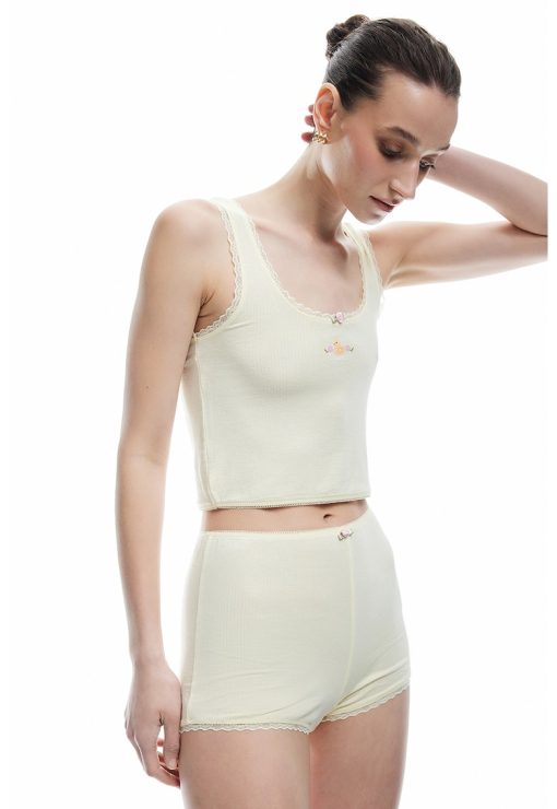 Pantaloni de pijama slim-fit scurti din amestec de modal-FEMEI/IMBRACAMINTE/Pijamale si halate de baie-IMBRACAMINTE/Pijamale si halate de baie