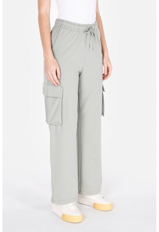 Pantaloni de trening cu croiala ampla si talie inalta-FEMEI/IMBRACAMINTE/Pantaloni si colanti-IMBRACAMINTE/Pantaloni si colanti