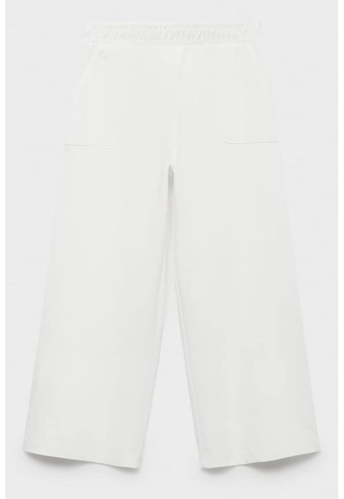 Pantaloni din bumbac cu croiala ampla si talie elastica-FETE/IMBRACAMINTE/Blugi-IMBRACAMINTE/Blugi