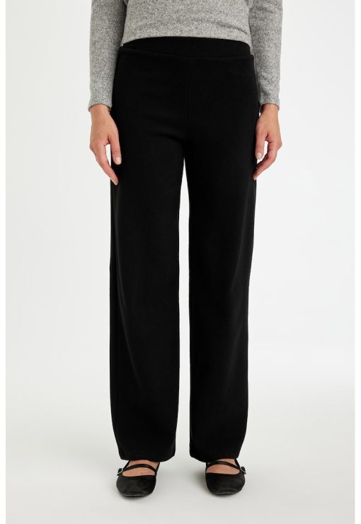 Pantaloni drepti cu banda elastica in talie-FEMEI/IMBRACAMINTE/Pantaloni si colanti-IMBRACAMINTE/Pantaloni si colanti