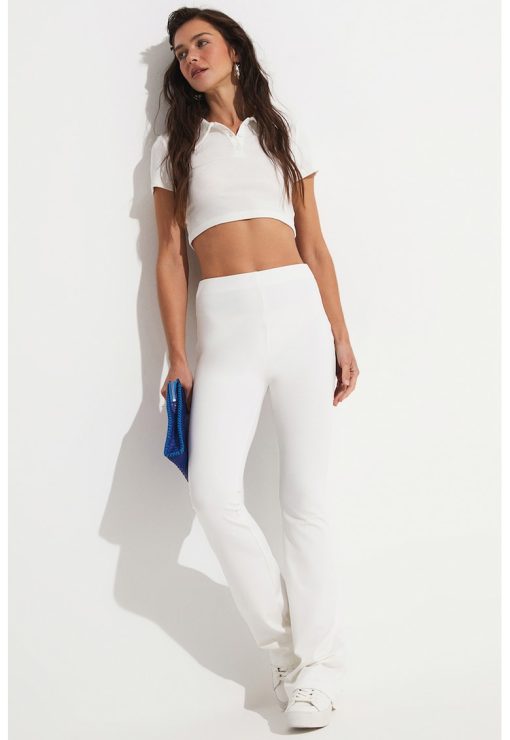 Pantaloni evazati cu talie inalta-FEMEI/IMBRACAMINTE/Pantaloni si colanti-IMBRACAMINTE/Pantaloni si colanti