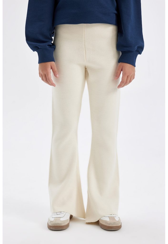 Pantaloni evazati tricotati fin - cu talie inalta-FETE/IMBRACAMINTE/Blugi-IMBRACAMINTE/Blugi