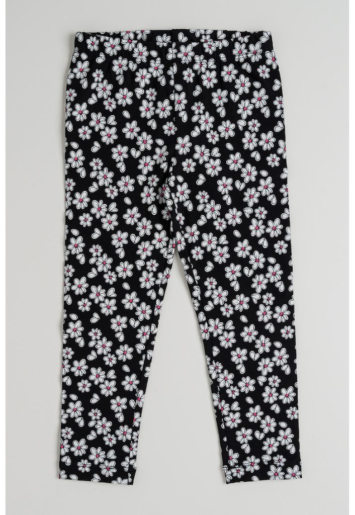 Pantaloni lungi cu model floral-FETE/IMBRACAMINTE/Blugi-IMBRACAMINTE/Blugi