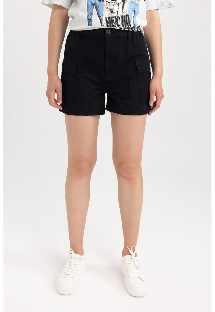 Pantaloni scurti cargo cu talie elastica-FEMEI/IMBRACAMINTE/Pantaloni si colanti-IMBRACAMINTE/Pantaloni si colanti