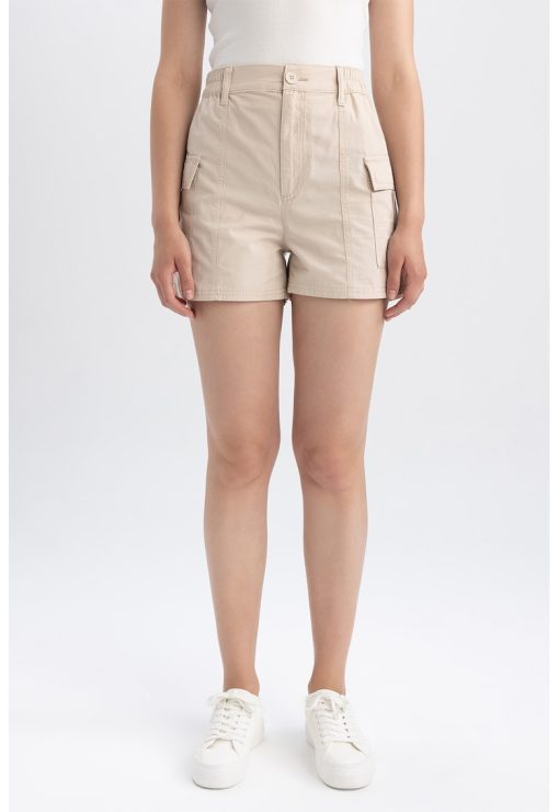 Pantaloni scurti cargo cu talie elastica-FEMEI/IMBRACAMINTE/Pantaloni si colanti-IMBRACAMINTE/Pantaloni si colanti