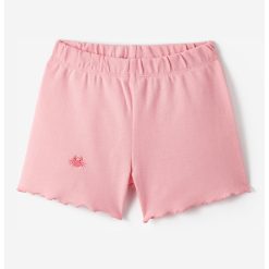 Pantaloni scurti cu terminatie valurita si detaliu cu broderie discreta-FETE/IMBRACAMINTE/Sorturi-IMBRACAMINTE/Sorturi