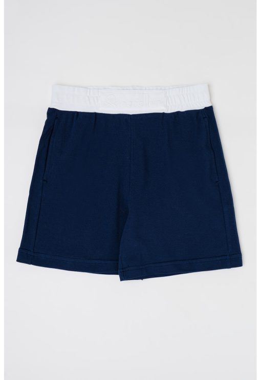 Pantaloni scurti de bumbac cu banda elastica contrastanta in talie-BAIETI/IMBRACAMINTE/Sorturi-IMBRACAMINTE/Sorturi