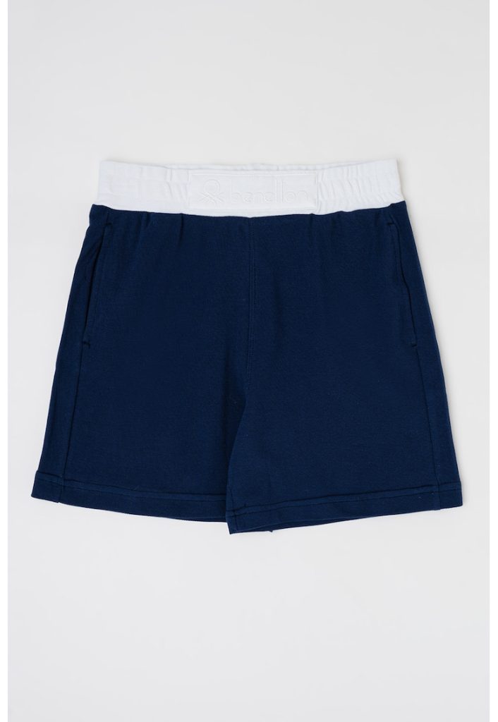 Pantaloni scurti de bumbac cu banda elastica contrastanta in talie-BAIETI/IMBRACAMINTE/Sorturi-IMBRACAMINTE/Sorturi
