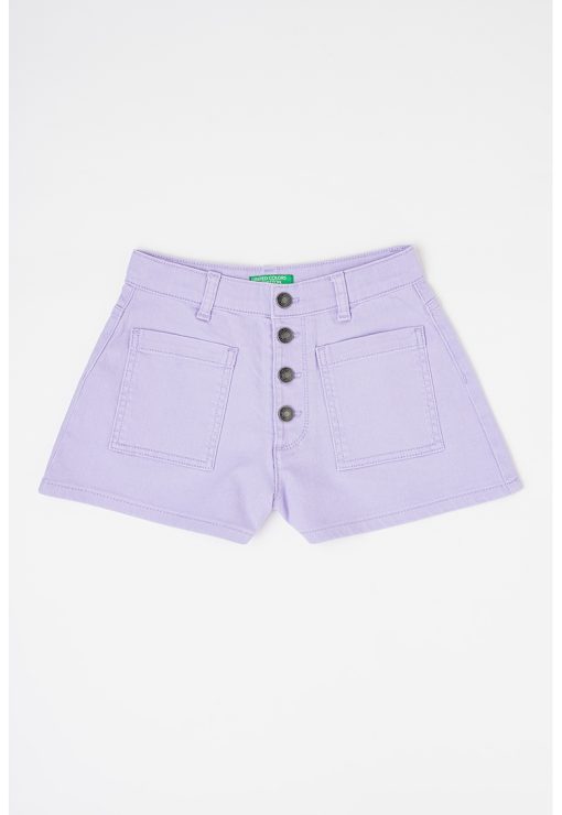 Pantaloni scurti de bumbac cu nasturi-FETE/IMBRACAMINTE/Sorturi-IMBRACAMINTE/Sorturi