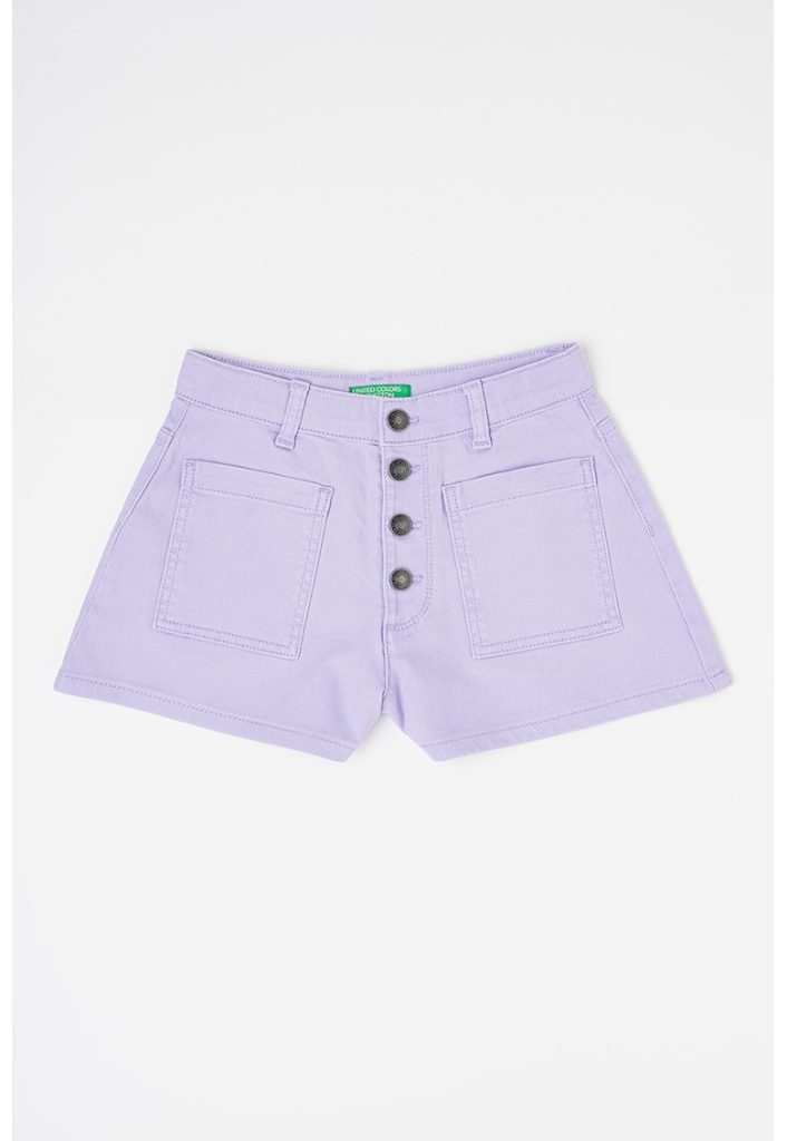 Pantaloni scurti de bumbac cu nasturi-FETE/IMBRACAMINTE/Sorturi-IMBRACAMINTE/Sorturi