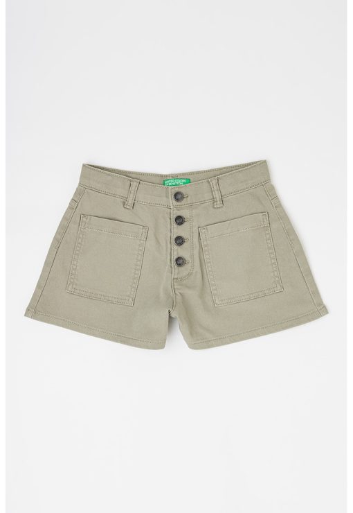 Pantaloni scurti de bumbac cu nasturi-FETE/IMBRACAMINTE/Sorturi-IMBRACAMINTE/Sorturi