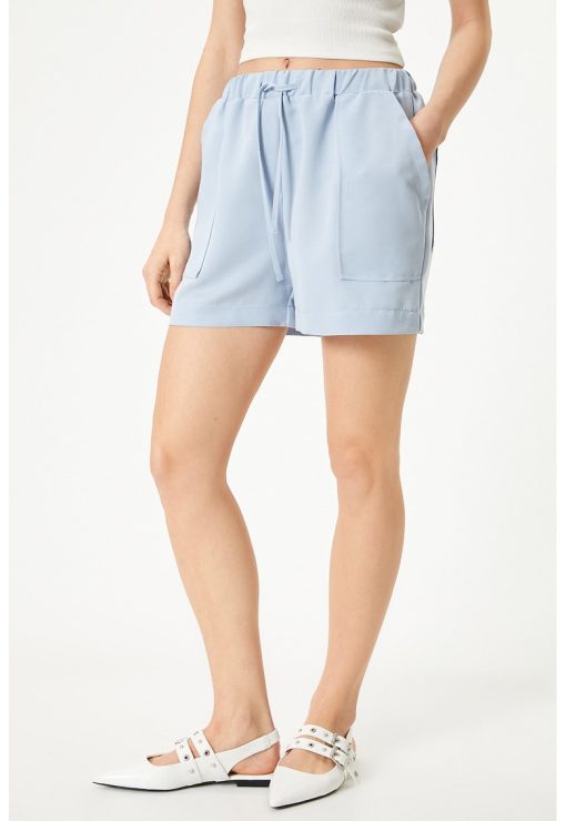 Pantaloni scurti din amestec de modal cu snur-FEMEI/IMBRACAMINTE/Pantaloni si colanti-IMBRACAMINTE/Pantaloni si colanti