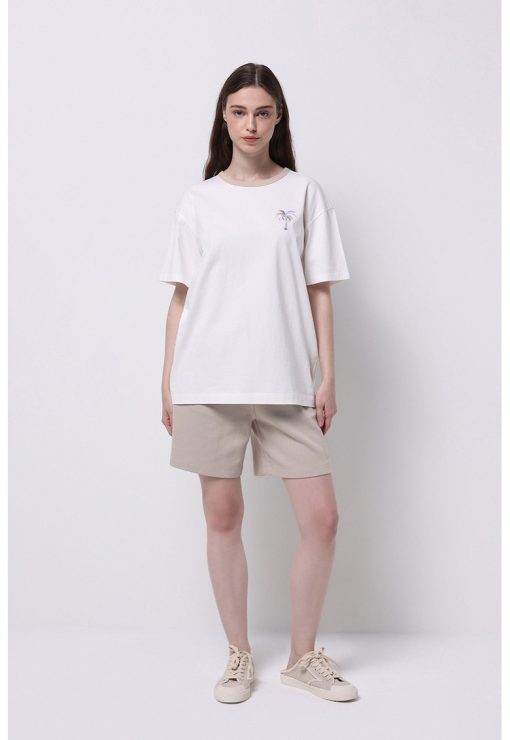 Pantaloni scurti relaxed fit cu snur-FEMEI/IMBRACAMINTE/Pantaloni si colanti-IMBRACAMINTE/Pantaloni si colanti