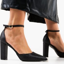 Pantofi cu toc Nakara Negri 2