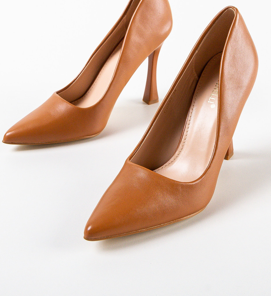Pantofi cu toc Pakun Camel-Pantofi cu toc-Pantofi cu toc