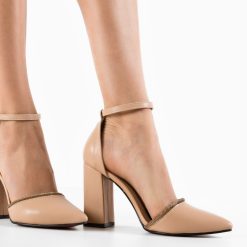 Pantofi dama Marhag Bej-Pantofi cu toc-Pantofi cu toc