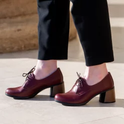 Pantofi din piele naturala 594 bordo-Pantofi-Pantofi