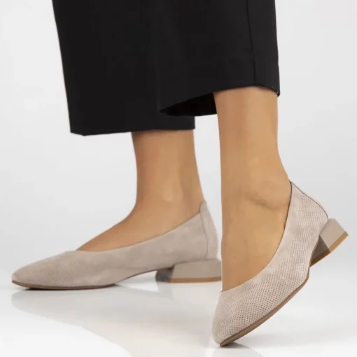 Pantofi piele naturala 6789 bej-Pantofi-Pantofi