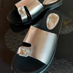 Papuci Blade Argintii-Sandale-Papuci dama