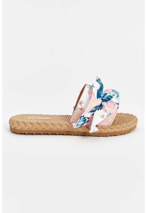 Papuci cu model floral-FEMEI/INCALTAMINTE/Papuci-INCALTAMINTE/Papuci