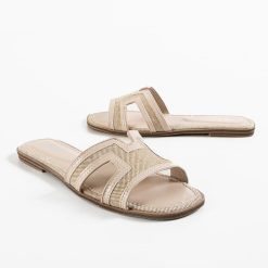 Papuci dama Alani Bej 5