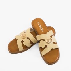 Papuci dama Elesa Bej 4