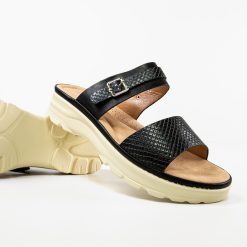 Papuci dama Flavas Negre 3