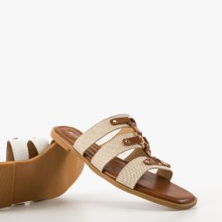 Papuci dama Persik Camel 5