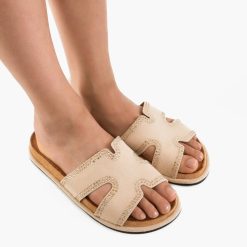 Papuci dama Trestas Bej-Sandale-Sandale