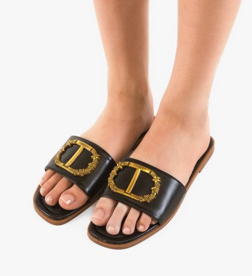 Papuci dama Twin Negri-Sandale-Sandale